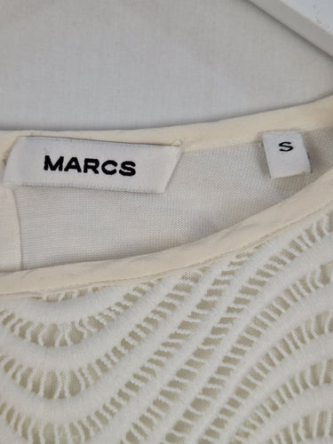 Second-Hand - Marcs Stretch Wavy Lace Panel Top Size S - SwapUp