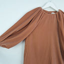 Second-Hand - COS Dark Peach Crushed Velvet Puff Sleeve Top Size 6 - SwapUp