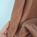 Second-Hand - COS Dark Peach Crushed Velvet Puff Sleeve Top Size 6 - SwapUp