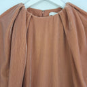 Second-Hand - COS Dark Peach Crushed Velvet Puff Sleeve Top Size 6 - SwapUp