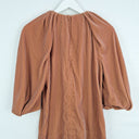 Second-Hand - COS Dark Peach Crushed Velvet Puff Sleeve Top Size 6 - SwapUp