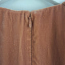 Second-Hand - COS Dark Peach Crushed Velvet Puff Sleeve Top Size 6 - SwapUp