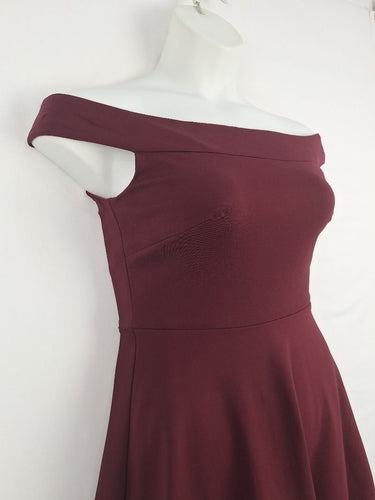 Second-Hand - Miss Anne Merlot Flare Midi Dress Size 12 - SwapUp