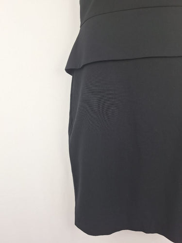 Second-Hand - Cue Black Peplum Office Dress Size 12 - SwapUp