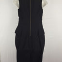 Second-Hand - Cue Black Peplum Office Dress Size 12 - SwapUp