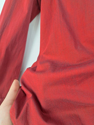 Second-Hand - Cue Burgundy Ruched Work Staple Shirt Size 12 - SwapUp