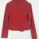 Second-Hand - Cue Burgundy Ruched Work Staple Shirt Size 12 - SwapUp