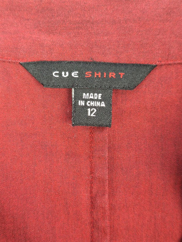 Second-Hand - Cue Burgundy Ruched Work Staple Shirt Size 12 - SwapUp