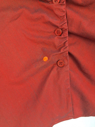 Second-Hand - Cue Burgundy Ruched Work Staple Shirt Size 12 - SwapUp