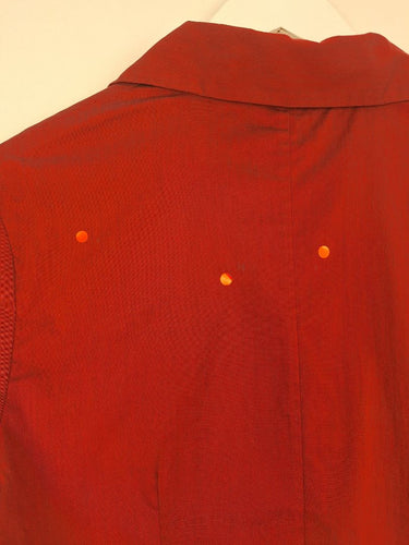 Second-Hand - Cue Burgundy Ruched Work Staple Shirt Size 12 - SwapUp
