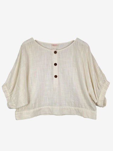 Gorman Breezy Cropped Puffy Blouse Size 14