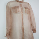 Second-Hand - Dixie Dusty Pink Silk Sheer Shirt Size M - SwapUp