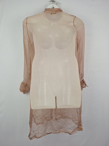 Second-Hand - Dixie Dusty Pink Silk Sheer Shirt Size M - SwapUp
