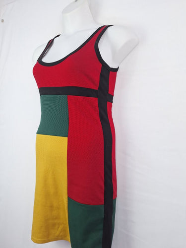Second-Hand - Claude d'alban Muted Mondrian Mini Dress Size M - SwapUp