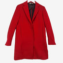 Second-Hand - Sportmax Scarlet Long Blazer Style Coat Size 6 - SwapUp