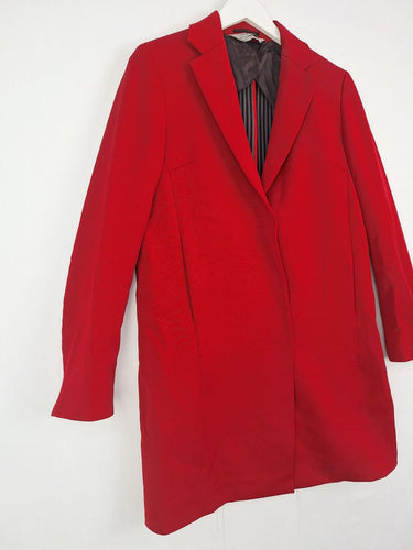 Second-Hand - Sportmax Scarlet Long Blazer Style Coat Size 6 - SwapUp
