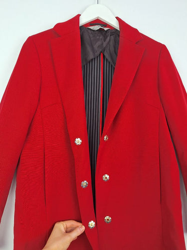 Second-Hand - Sportmax Scarlet Long Blazer Style Coat Size 6 - SwapUp