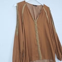 Second-Hand - G.D.S Camel Studded Cold Shoulder Top Size XS - SwapUp