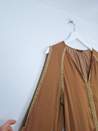 Second-Hand - G.D.S Camel Studded Cold Shoulder Top Size XS - SwapUp