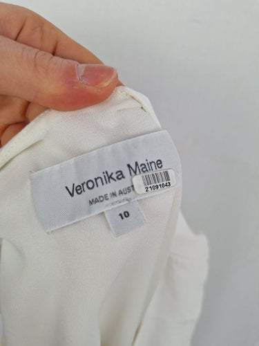 Second-Hand - Veronika Maine Two Toned Elegant Shift Dress Size 10 - SwapUp
