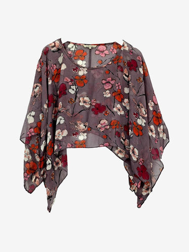 Laura Ashley Breezy Seasonal Floral Overlay Top Size 12