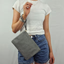 Second-Hand - Louenhide Grey Textured Wristlet - SwapUp
