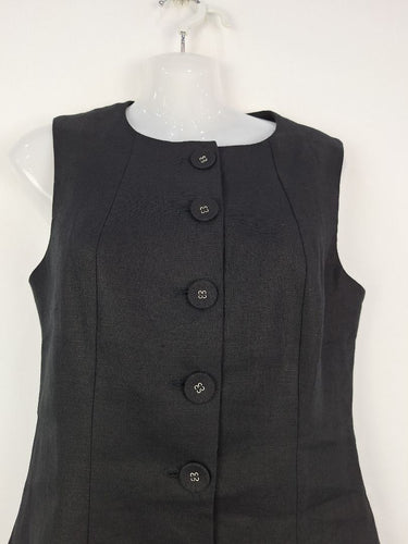 Second-Hand - Seed Staple Black Linen Office Dress Size 8 - SwapUp