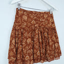Second-Hand - Witchery Cinnamon Botanical Wide Yoke Mini Skirt Size 8 - SwapUp