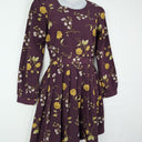 Second-Hand - Princess Highway Dark Plum Floral Belted Dress Size 8 - SwapUp