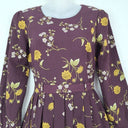 Second-Hand - Princess Highway Dark Plum Floral Belted Dress Size 8 - SwapUp