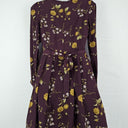 Second-Hand - Princess Highway Dark Plum Floral Belted Dress Size 8 - SwapUp