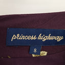 Second-Hand - Princess Highway Dark Plum Floral Belted Dress Size 8 - SwapUp