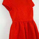 Second-Hand - Hi There by Karen Walker Bright Red Florally Embossed Dress Size 10 - SwapUp