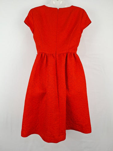 Second-Hand - Hi There by Karen Walker Bright Red Florally Embossed Dress Size 10 - SwapUp