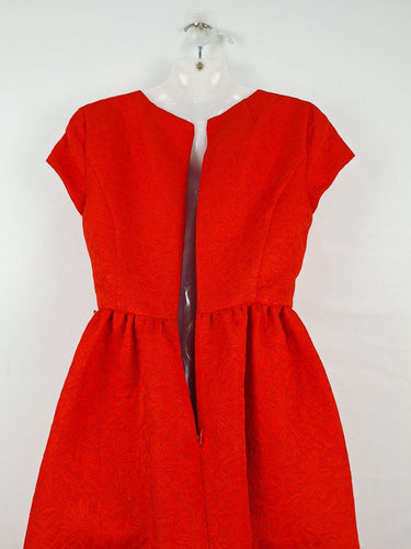 Second-Hand - Hi There by Karen Walker Bright Red Florally Embossed Dress Size 10 - SwapUp