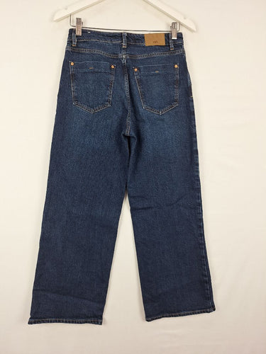 Second-Hand - Zara Dark Wash With Contrast Stitching Straight Leg Jeans Size 8 - SwapUp