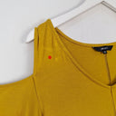 Second-Hand - Motto Mustard Stretch Cold Shoulder Top Size 14 - SwapUp