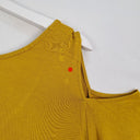Second-Hand - Motto Mustard Stretch Cold Shoulder Top Size 14 - SwapUp