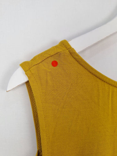 Second-Hand - Motto Mustard Stretch Cold Shoulder Top Size 14 - SwapUp