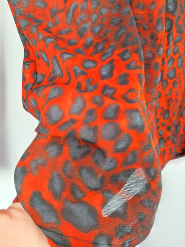 Second-Hand - Motto Vibrant Mesh Animal Print Top Size 16 - SwapUp