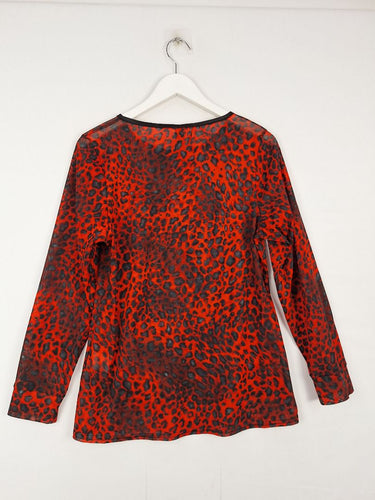 Second-Hand - Motto Vibrant Mesh Animal Print Top Size 16 - SwapUp