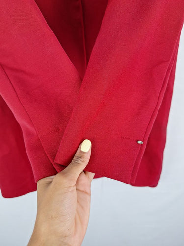 Second-Hand - Sportmax Scarlet Long Blazer Style Coat Size 6 - SwapUp