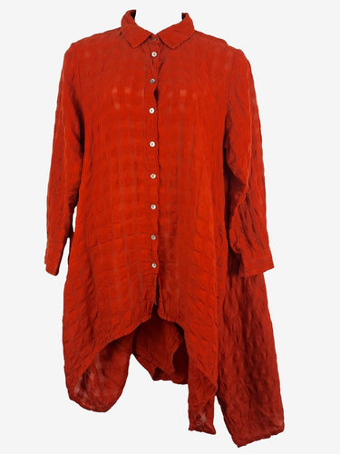 Tiffany Treloar Burnt Orange Linen Shirt Dress Size L