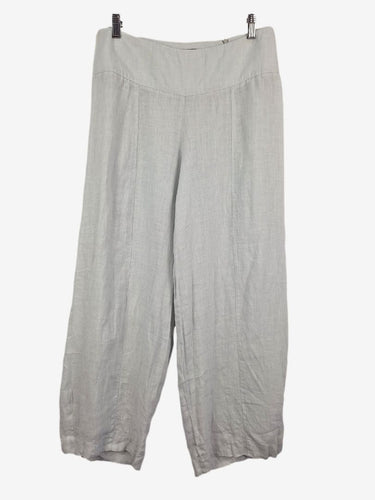 Sarah Pacini Icy Linen Waist Tie Palazzo Pants Size M