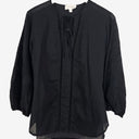 Second-Hand - Witchery Semi Sheer Embroidered Summer Staple Blouse Size 8 - SwapUp