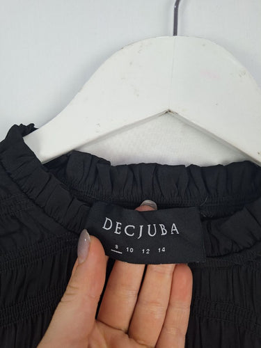 Second-Hand - Decjuba Elegant Shiny Shirred Blouse Size 8 - SwapUp