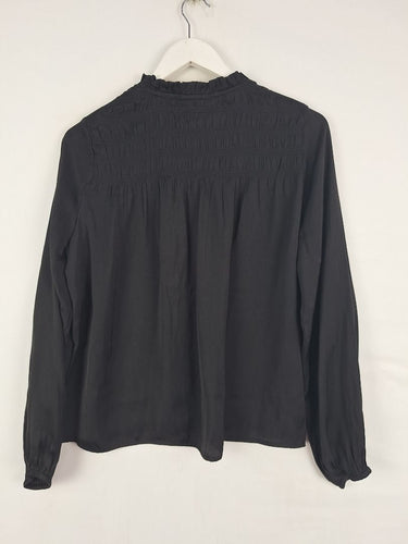 Second-Hand - Decjuba Elegant Shiny Shirred Blouse Size 8 - SwapUp