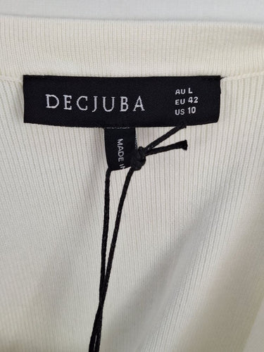 Second-Hand - Decjuba White Knit Trista Dress Size L - SwapUp
