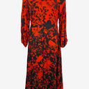 Second-Hand - Closet London Red Floral Shadows A Line Dress Size 12 - SwapUp