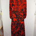 Second-Hand - Closet London Red Floral Shadows A Line Dress Size 12 - SwapUp